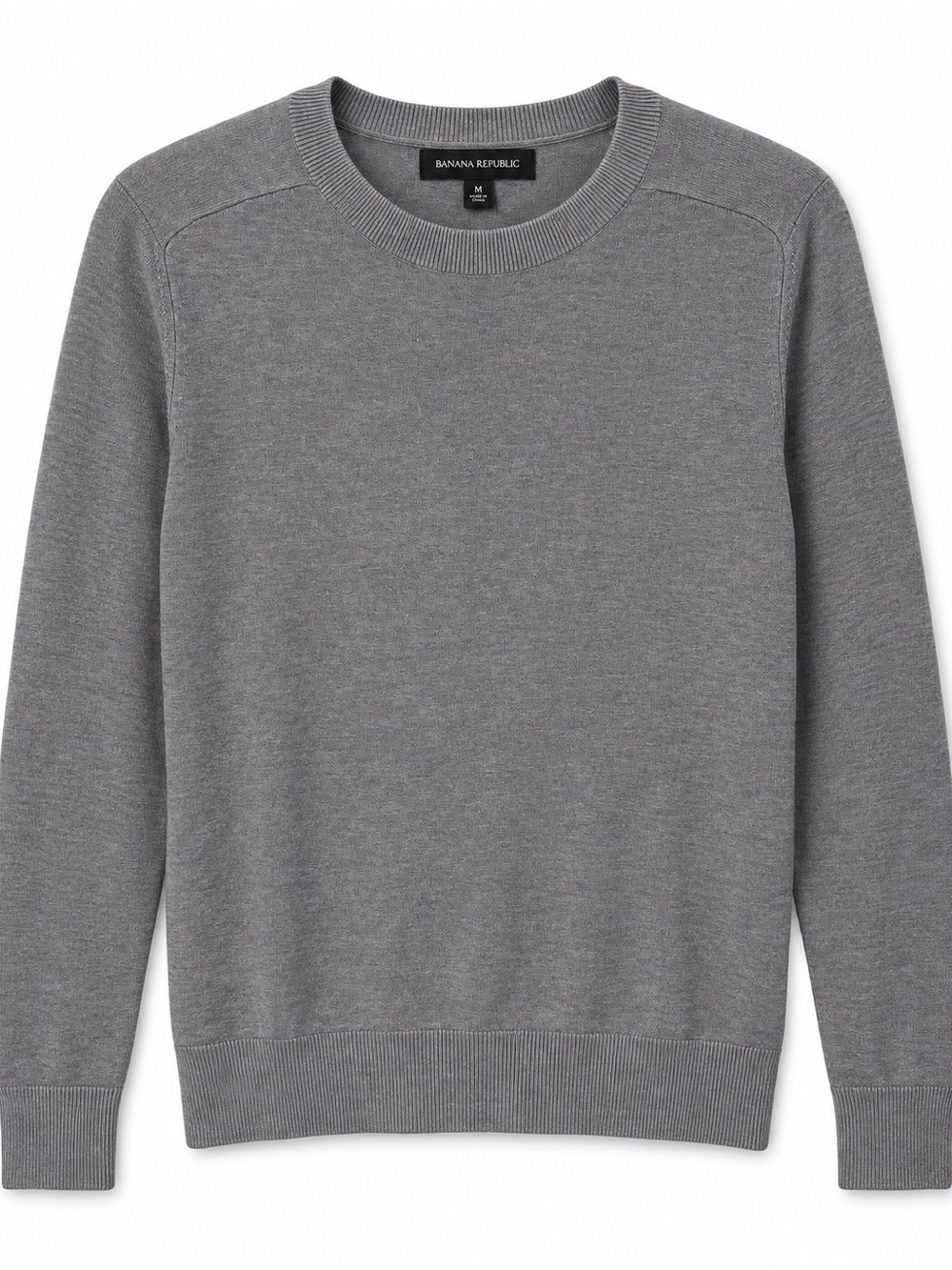Banana Republic Silk & Yak Blend Crew Neck Sweater – Heather Grey, Size M